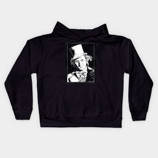 WILLY WONKA (Black and White) Kids Hoodie